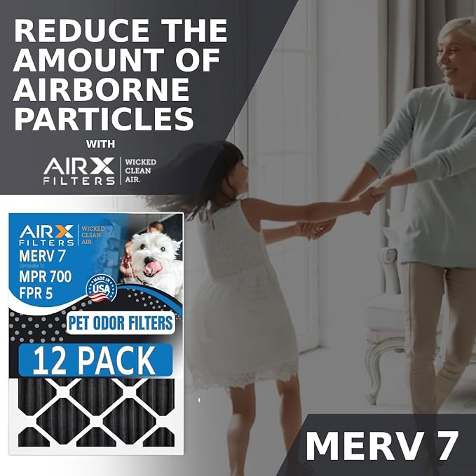 20x25x1 Air Filter MERV 7 Rating, 12 Pack of Furnace Filters Comparable to MPR - Image 4