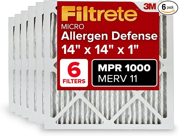 Filtrete 14x14x1 AC Furnace Air Filter, MERV 11, MPR 1000, Micro Allergen by Filtrete