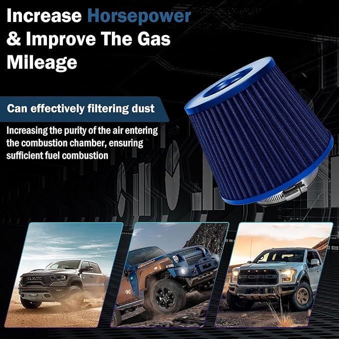 Universal Clamp-On Air Intake Filter, High Performance, Washable Filter - Image 9