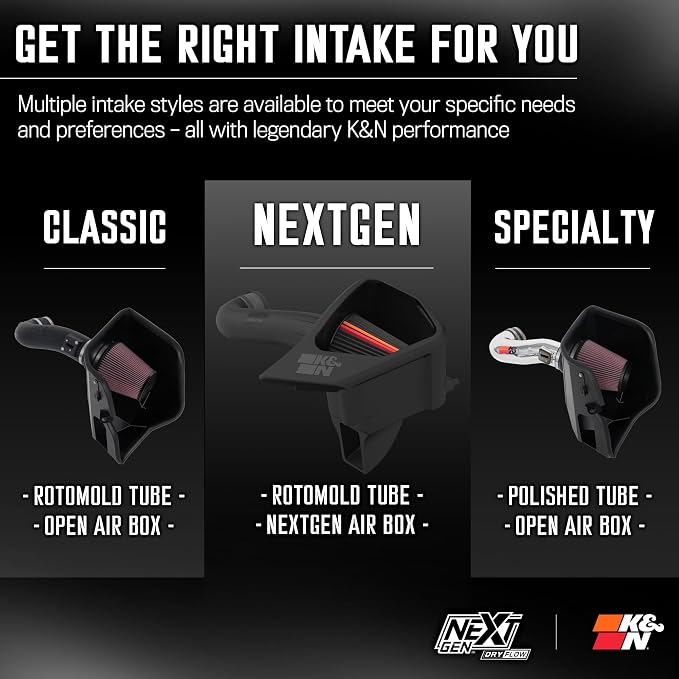 K&N NextGen Cold Air Intake System: Dry-Flow Cotton Filter: Compatible - Image 12