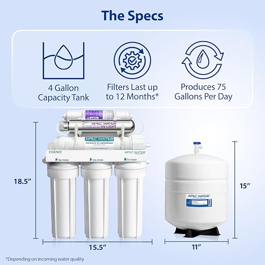 APEC Water System ROES-PHUV75 Essence Series Top Tier Alkaline Mineral pH+ and - Image 7