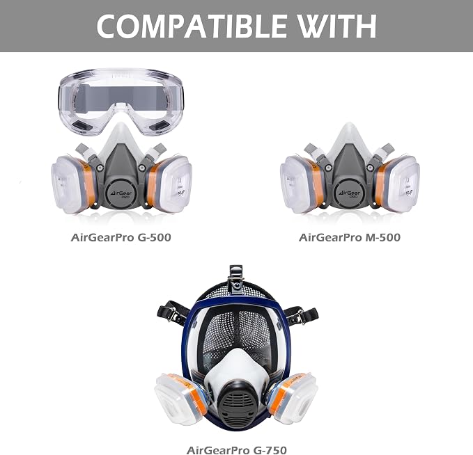 AirGearPro C-500 Filters for Reusable Respirator Mask | Anti-Dust Respirator - Image 5