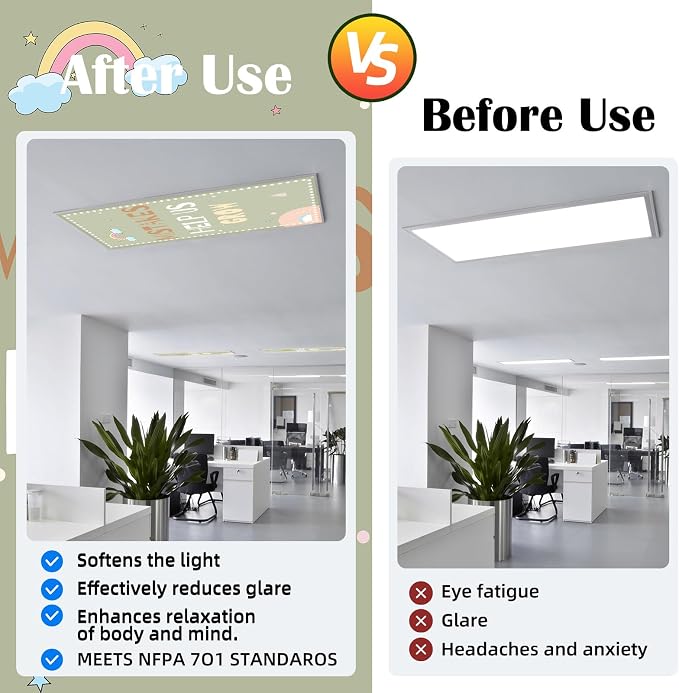 Fluorescent Light Covers -1PCS 4x2 Feet Classroom Covers - Image 4