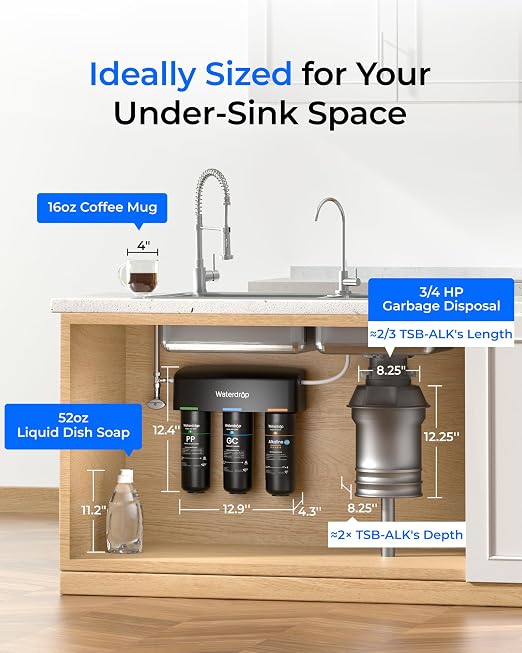Waterdrop TSB-ALK 8 Layer Slightly Alkaline Under Sink Water Filter System - Image 7