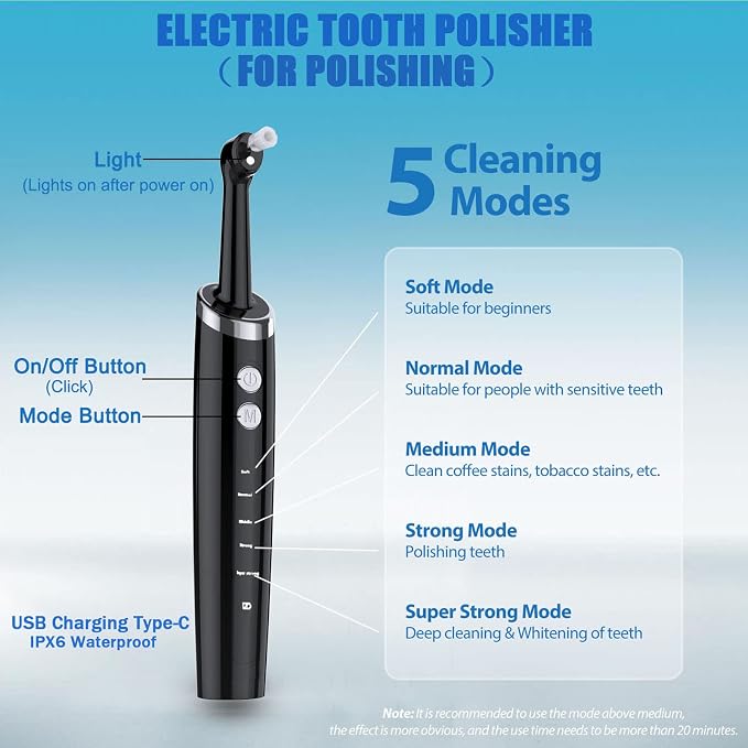 Dental Tools, Electric Tooth Polisher & Manual Teeth Cleaning Kit - Image 4