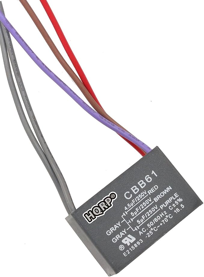 HQRP Capacitor Compatible with Harbor Breeze Ceiling Fan CBB61 5uf+5uf 4-Wire by HQRP