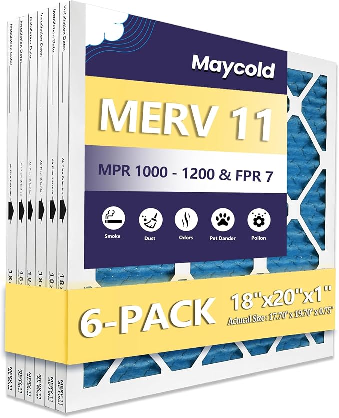 Maycold 18x20x1 MERV 11 Furnace Air Filter, High-Performance HVAC AC Filters by Maycold