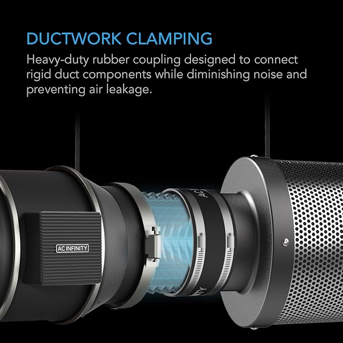 AC Infinity Noise Reduction Clamp 8-Inch, Duct Coupler - Image 2