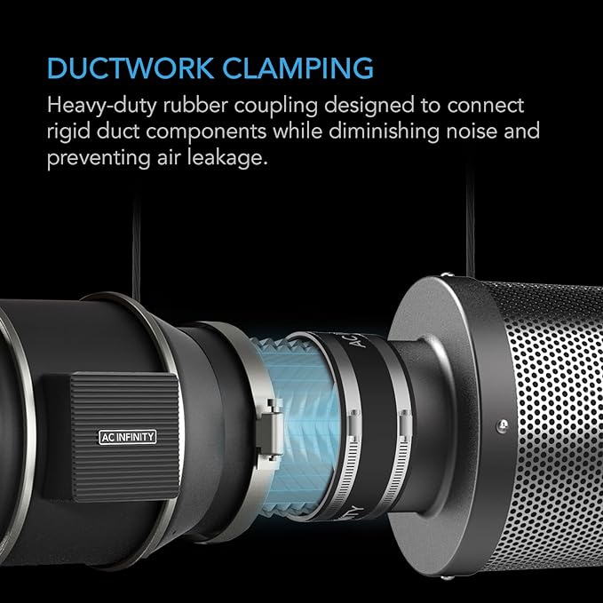 AC Infinity Noise Reduction Clamp 6-Inch, Duct Coupler - Image 2