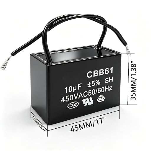 Twidec/2Pcs CBB61 Ceiling Fan Capacitor 450V AC 50/60Hz Run Capacitor 2-Wire - Image 4