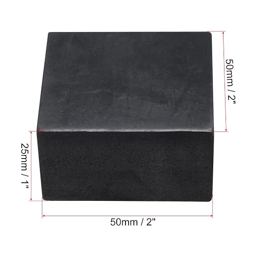 uxcell 4pcs Rubber Anti-Vibration Pads Hard Pad, 50mm Square Vibration - Image 2