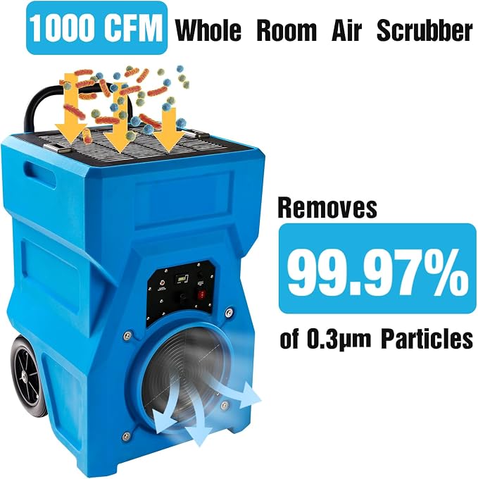MOUNTO 1000cfm Portable Industrial Air Purifier Negative Air Scrubber - Image 5