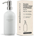 MaisoNovo Soap Dispenser 1-Piece Set | 16.9oz White Bottles with Silver Stainless Steel Pump
