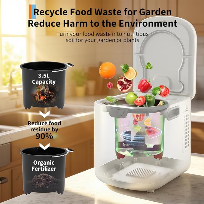 3.5L Electric Composter Countertop, 3 Modes Kitchen Smart Compost Bin - Image 6