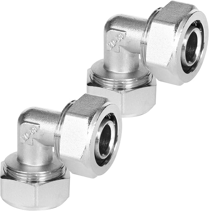 3/4 Inch Brass-Nickel Plated Elbow Fittings, Air Hose Fittings by Unknown