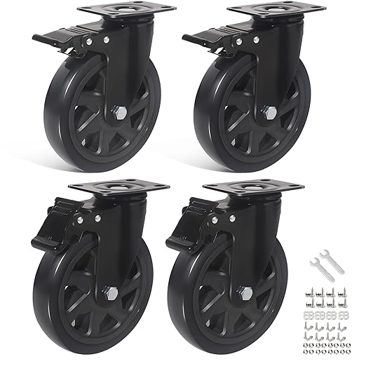 6 Inch Caster Wheels Set of 4 by YAEMIKY