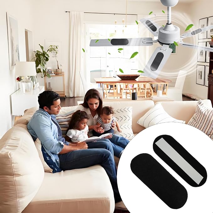12 Pcs Ceiling Fan Filters for Blades, Activated Coconut Carbon Ceiling Fan - Image 5