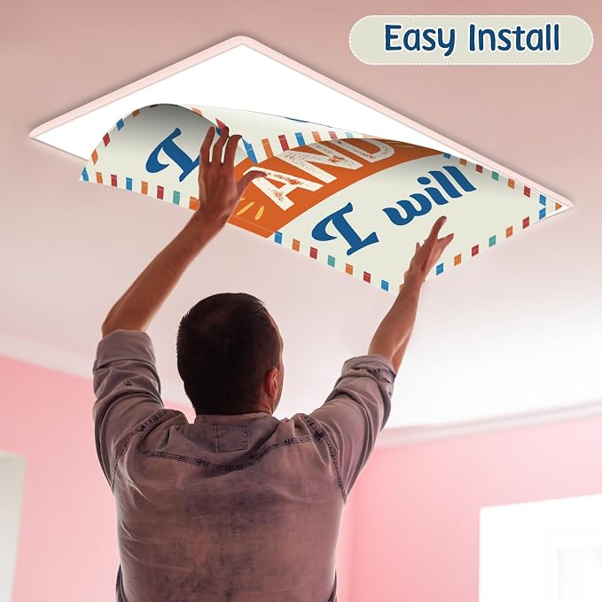8Pcs Classroom Light Covers for Fluorescent Lights, Retro Magnetic 2x4 FT - Image 4