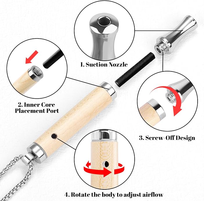 ASTOFLI Adult Quit Smoking Breathing Necklace: Adjustable Air Inhaler Stop - Image 4