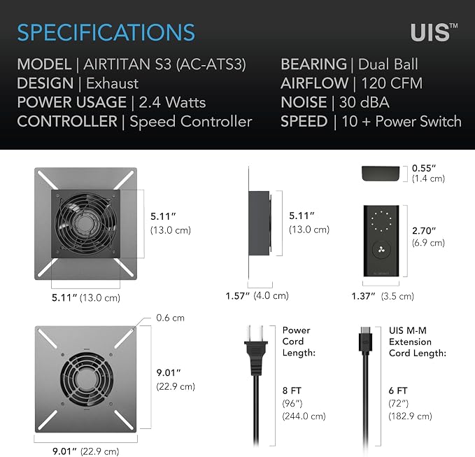 AC Infinity AIRTITAN S3, Ventilation Fan 6" - Image 6