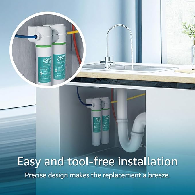 AQUA CREST FQK2J Under Sink Water Filter, Replacement - Image 3