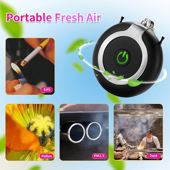 Rechargeable Ionizer Air Purifier, Wearable Air Purifier, Mini Necklace Air - Image 2