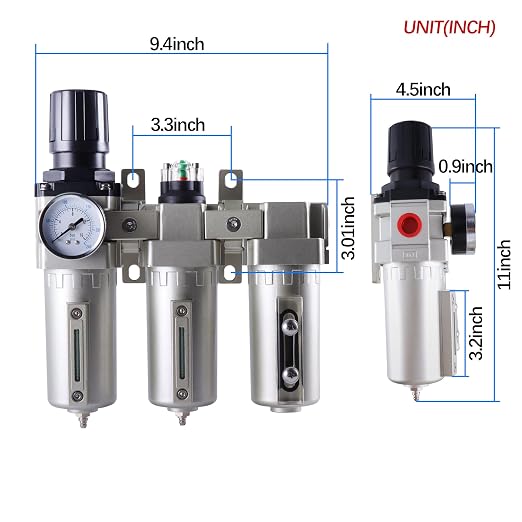 1/2 Inch NPT Industrial Grade Three Stage Air Drying System, Particulate Filter - Image 3