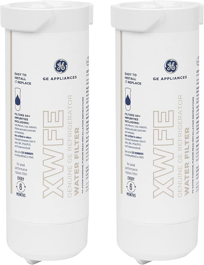 GE XWFE™ Refrigerator Water Filter, Genuine Replacement Filter, Certified to by GEAppliances