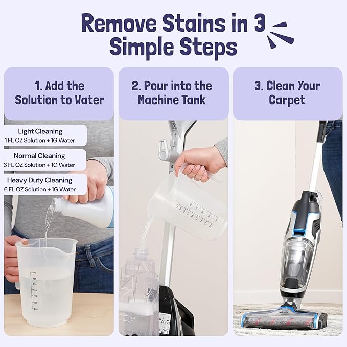 Sunny & Honey Carpet Cleaner Shampoo - 128 Fl Oz, Light Lavender Scent - Pet Stain Remover & Smell Eliminator - Rug Cleaner & Upholstery Cleaner Solution for Machine Use