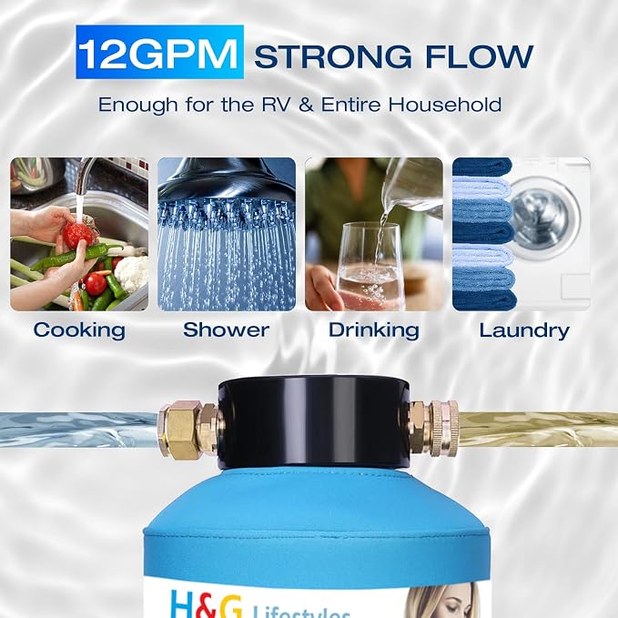 H&G lifestyles ‎RV Water Filter System, KDF GAC Carbon Water Filter - Image 3