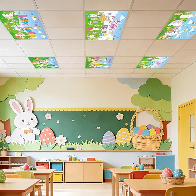 8 Pcs Fluorescent Light Covers for Classroom Ceiling Light 4 x 2 Feet Magnetic - Image 7