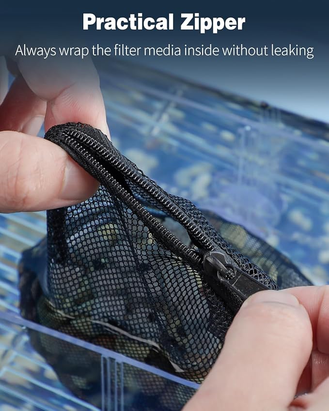 Pawfly 8 Pack Aquarium Filter Media Bags, Fish Tank Fine Mesh Bag - Image 5