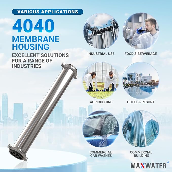 Max Water - Heavy Duty - Reverse Osmosis 4040 Membrane Housing - 4" x 40" good - Image 7