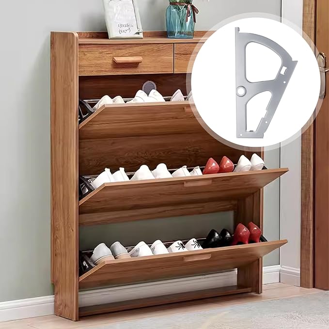 Litoexpe 1 Layers Silver Shoes Drawer Cabinet Hinges, Stainless Steel Shoe - Image 6