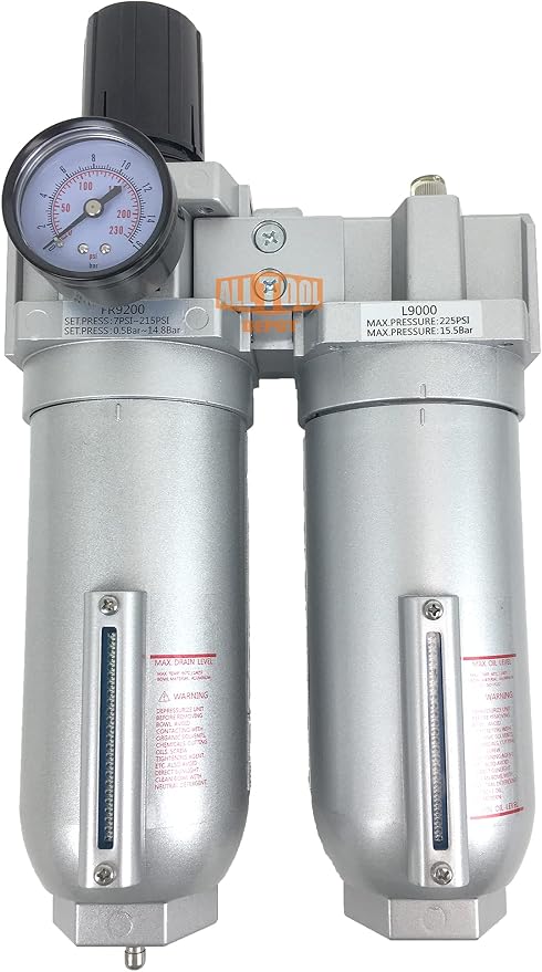 1" NPT SUPER DUTY Compressed Air In Line Filter Regulator Lubricator Oiler by AllToolDepot