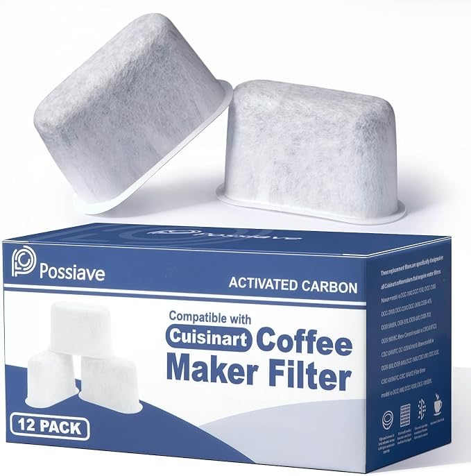 Possiave 12-Pack Cuisinart Compatible Charcoal Water Filter Replacement by Possiave