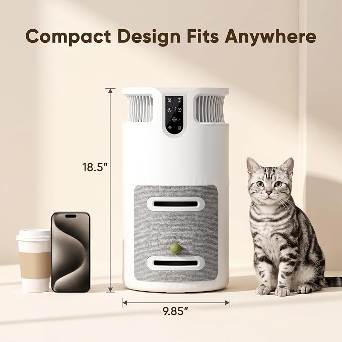 Greesum Pet Air Purifier for Cats, 320m³/h CADR Smart Air Cleaner - Image 8