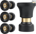 Hose Nozzle, Lichamp 4 Pack Heavy Duty Brass Fireman Style High Power Leak Proof Adjustable Garden Water Sprayer, Suitable for Car Wash, Patio Cleaning, Watering Lawn and Garden, Shower Pets (Black)
