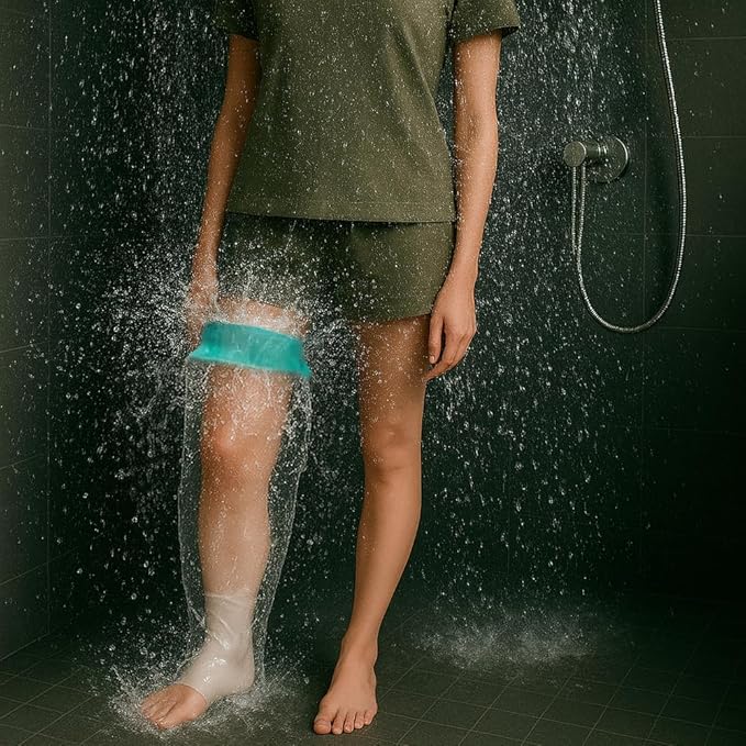 Cast Covers for Shower Leg, Waterproof Cast Cover for Showering/Swimming, Cast Protector for Shower Leg Adult, Water Proof Shower Boots for Foot after Surgery, Knee, Ankle, Boot (Diameter-7.9")