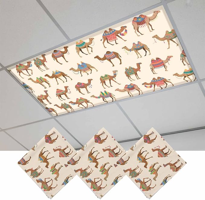 Fluorescent Light Covers for Ceiling Lights Desert Camel Magnetic Light Filters by Home+L6