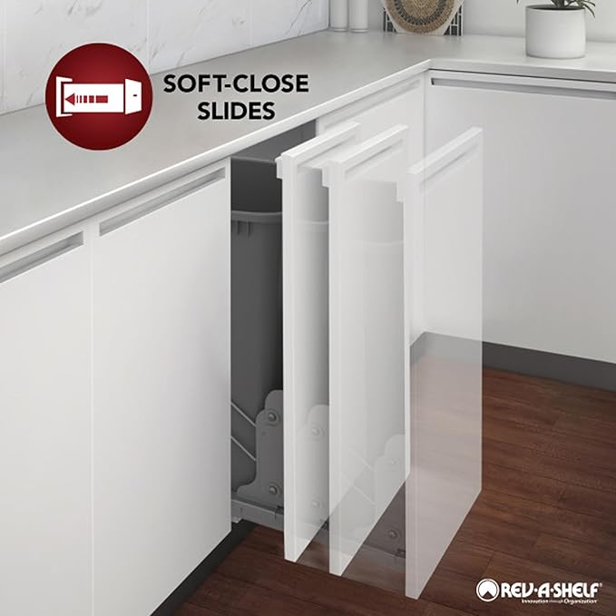 Rev-A-Shelf 5" Pullout Kitchen Cabinet Storage Organizer w/Soft-Close, Wood Construction with Extra Durability, 448-BBSCWC-5C