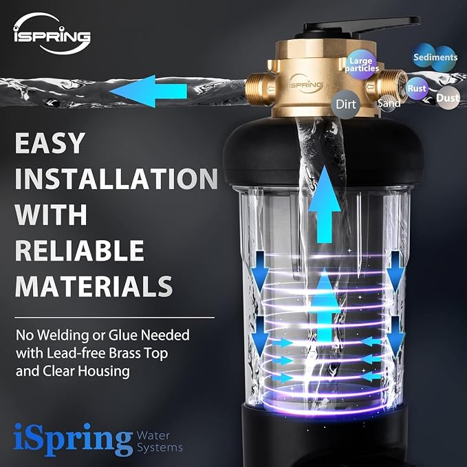 iSpring WSP500ARJ-BP, NSF Certified, Whole House Spin-Down Sediment Water Filter - Image 8