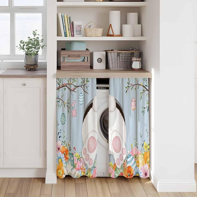 Easter Kitchen Curtains 54 Inch Long 2 Panel Set, Rod Pocket Window Curtains - Image 7