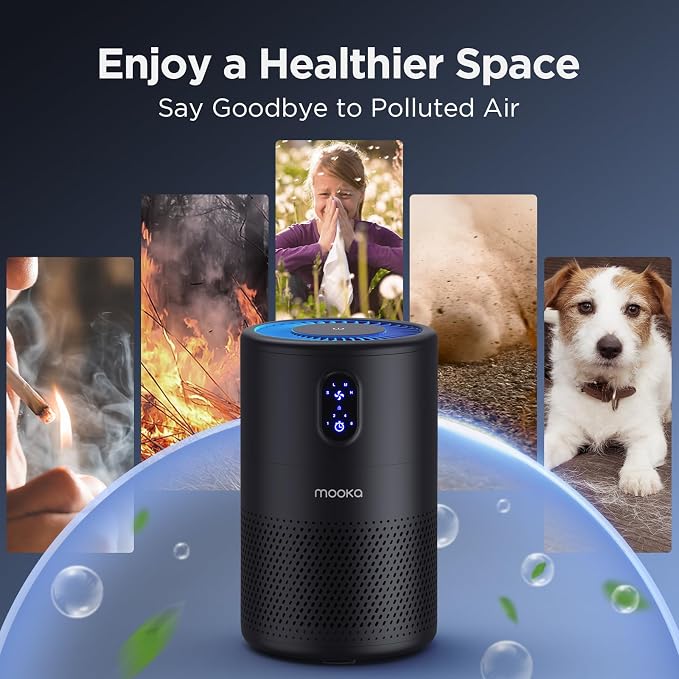 MOOKA Air Purifiers for Home Large Room up to 1076 ft², H13 True HEPA Air - Image 6