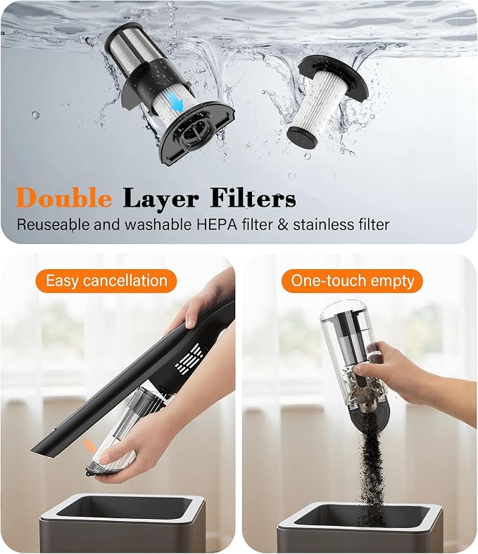 Handheld Vacuum Cordless, 24KPA High Power Car Vacuum - Image 7