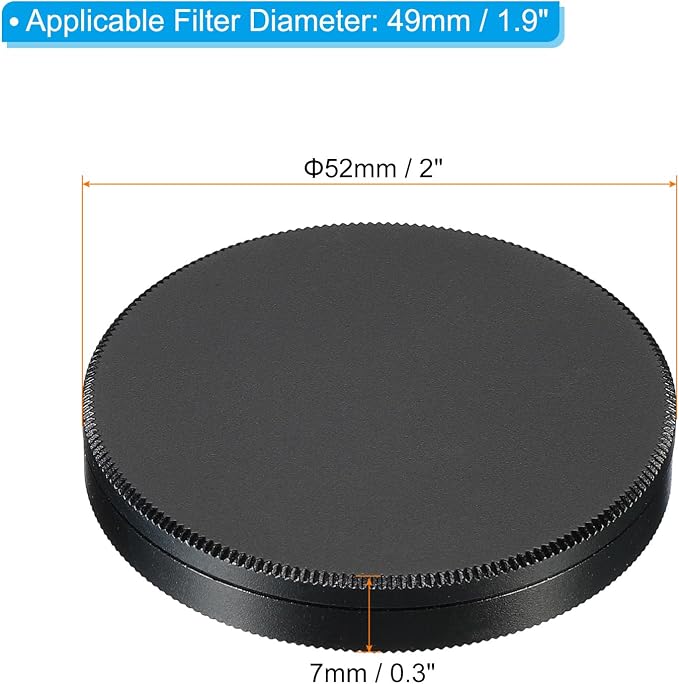 PATIKIL 49mm Lens Cap, 2 Pack Camera Lens Cap Cover Universal Front Metal Lens - Image 2