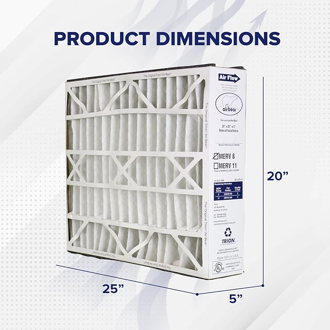 Trion 255649-102 Air Bear 20 x 25 x 5 Inch MERV 8 High Performance Air Purifier - Image 3