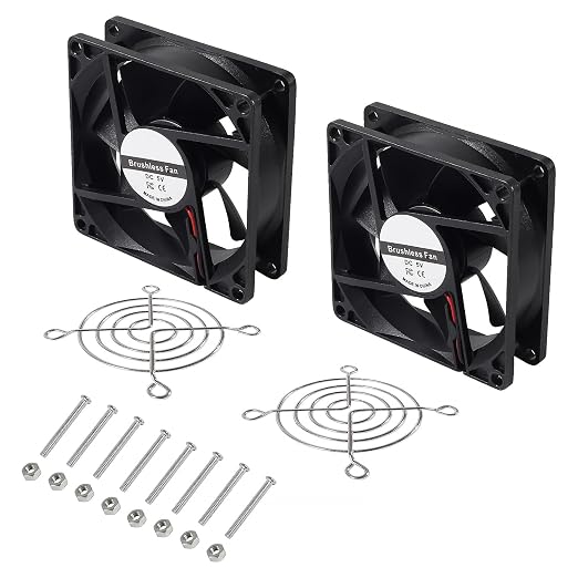UMLIFE 2PACK DC 80mm USB Fan 5V 8025 Dual Ball Bearing Brushless Cooling - Image 2