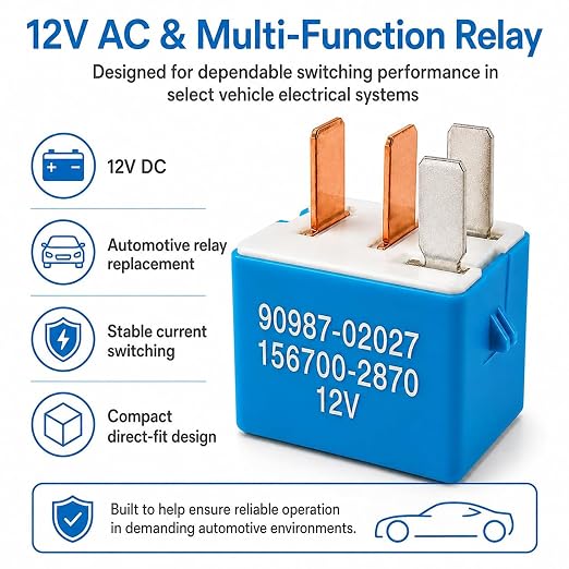 90987-02027 AC Relay 2 Pack, 4-Pin 12V Automotive Multi-Use Relay, A/C - Image 8