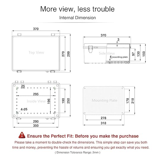 QILIPSU Waterproof Junction Box IP67 Outdoor Plastic Electrical Project - Image 6